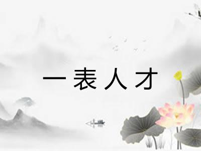 一表人才