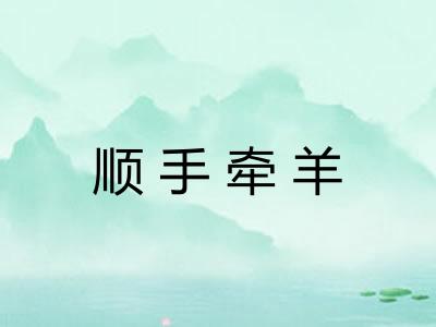 顺手牵羊 顺手牵羊