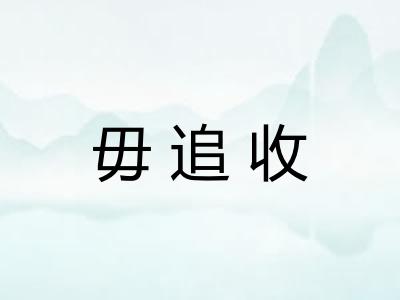 毋追收