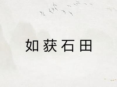 如获石田 如获石田