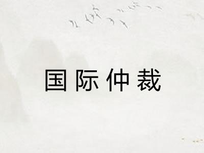 国际仲裁 国际仲裁