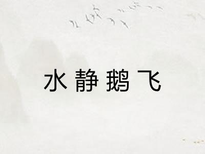 水静鹅飞