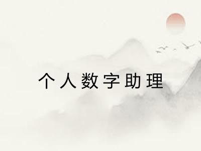 个人数字助理 个人数字助理
