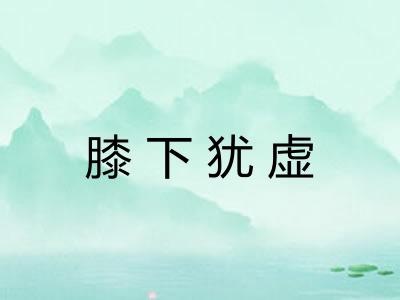 膝下犹虚 膝下犹虚