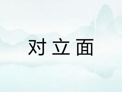 对立面 对立面