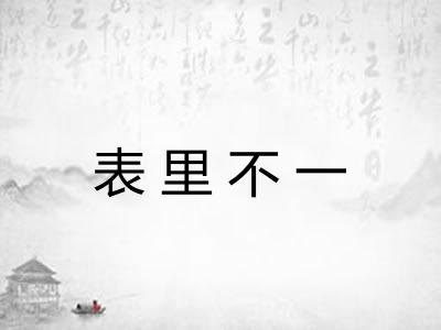 表里不一