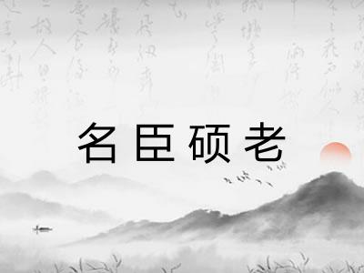 名臣硕老 名臣硕老