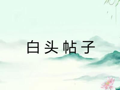 白头帖子 白头帖子