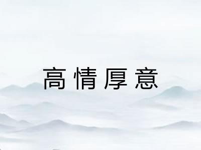 高情厚意 高情厚意