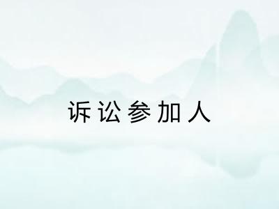 诉讼参加人 诉讼参加人