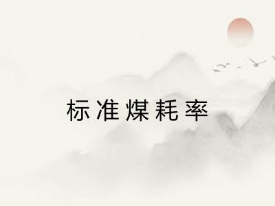 标准煤耗率 标准煤耗率