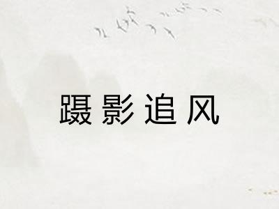 蹑影追风 蹑影追风