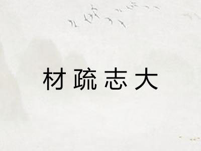 材疏志大 材疏志大