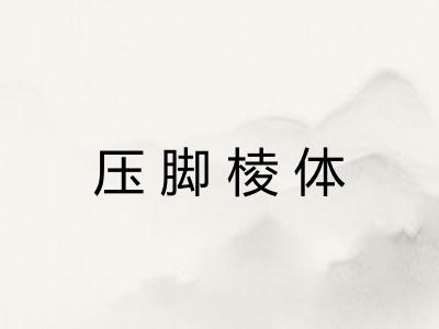 压脚棱体 压脚棱体