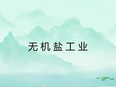 无机盐工业 无机盐工业