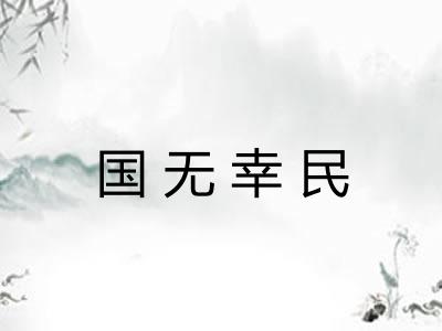 国无幸民