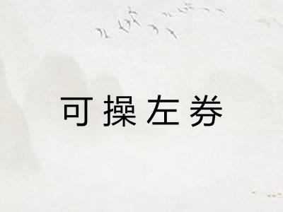 可操左券 可操左券