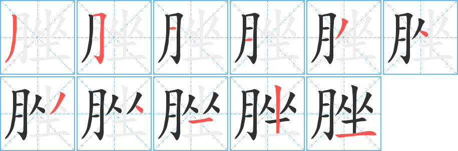 脞的笔顺分步演示图